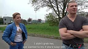 A petite Czech woman has great anal sex in a moving van