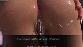 3D game featuring interracial sex with hotwife and creampie