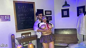 Petite student gets rough and tumble gang bang treatment