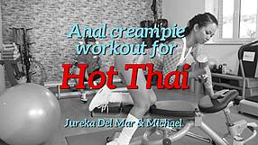 Hot fitness action with anal creampie and big cock