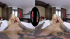 Bambi Bella's rough and tumble VR adventure with natural tits and piercing