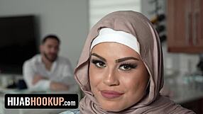 Horny Arab boss gets hot hijab-clad maid to satisfy him