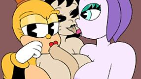 Alice Angel in hot action scenes from various games and anime