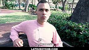 Gay guy gets straight Latin twink for cash sex
