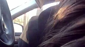 Beautiful best friend gives blow job on the car seat