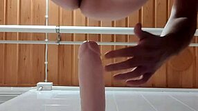 Latexi69 in latex costume on big dildo in animeanal action