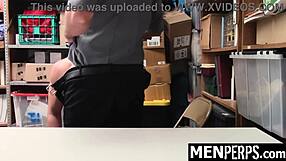 Hardcore punishment for young shoplifter in gay garage scene