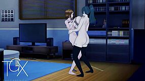 3D animated hentai with lesbian sex in Jujutsu game
