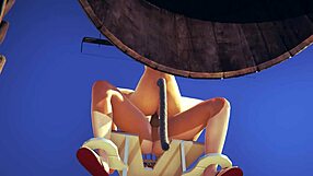 Japanese futanari gets a cum shower in 3D hentai