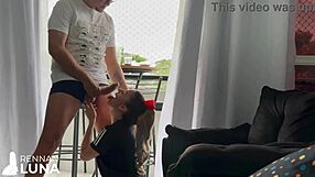 Skinny blonde gets fucked by friend and cums hard