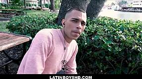 Gay guy gets straight Latin twink for cash sex