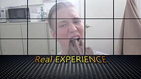 Red-haired gay gets paid to suck big black cock on the set