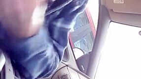 Gay blowjob in the car in the morning