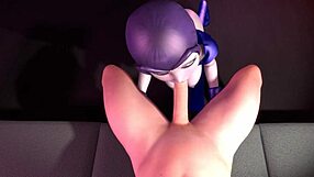 Beautiful anime Rave gets cum shower in a parody of a popular show