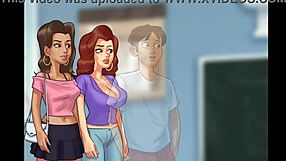 3D animated porn: blonde and her girlfriends show off their big boobs