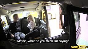 Big boobed blonde real estate agent has a secret life of spying and giving blow jobs in taxies