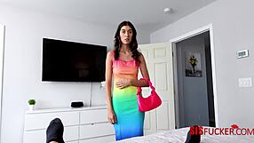 Young step-sis gets bound and naked for hardcore sex