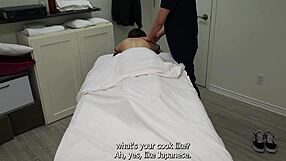 Petite Japanese girl got lured and taken twice during her massage session. It was intense every time.