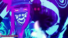 First time blowjob: shy girl in animated porn game