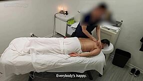Pretty wife gets oiled up for a steamy massage