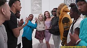 Sad blonde gets gangbanged by big black cocks and more