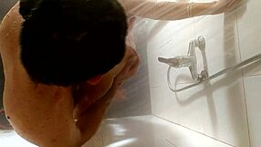 Amateur cock and ass action in the shower