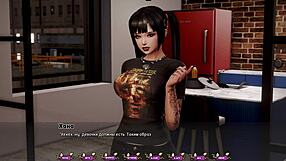 Beautiful Asian woman in cartoon porn video Big nipples and cock scene