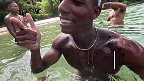 Young gay guys try out public park sex in Brazil