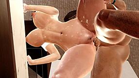Young Japanese beauty with large breasts gets fucked hard in this cartoon porn video