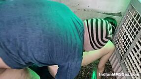Indian wife bends over for electrician fixing water cooler