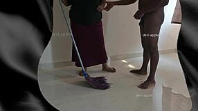Tamil maid Sreelatha gives her owner a blowjob