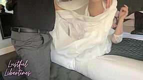 Married woman gets pregnant in a gay scene with her father-in-law on her wedding day