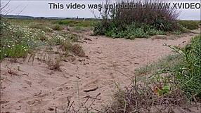 Skinny naked slave crawls outdoors for public anal toy use