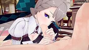 Beautiful Lynette’s erotic experience with Genshin Impact
