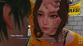 Finger play and big nipples in a 3D animated university setting