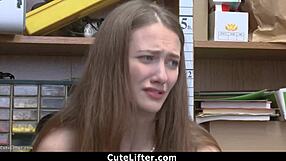 Cute shop clerk and granny punished by police officer