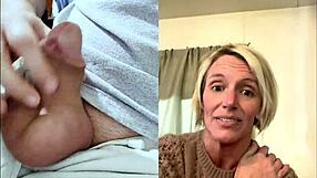 Four women’s reactions to a ballbusting CFNM compilation