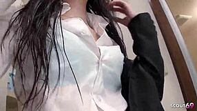 Caught in the act: Skinny Asian step-sis squirts hard
