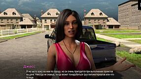 College anime game with big tits and anal sex in bound position