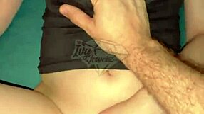 Natural tits bouncing while getting fucked on the sofa