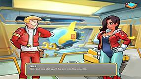 Zero-gravity anal sex in a futuristic setting