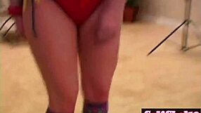 Andi's sexy lap dance and self-pleasure in pants on big ass lovers