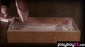Flexible Latina ballerina Valerie Mason in solo striptease show