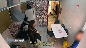 Hot wife Thay Ksada surprises delivery man fresh from shower
