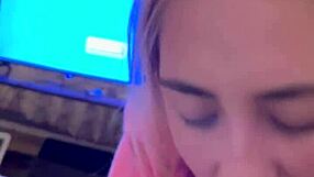 Young beauty gets face fucked and choked with cum