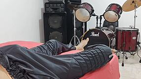 A Latino man pleasuring himself and showing off his large penis