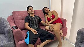 Hot milf seduces stepdad and gets hard cock in her ass
