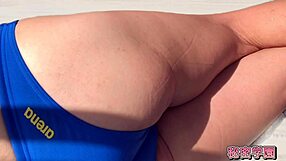 Beach volleyball bikini babes get off in public showers