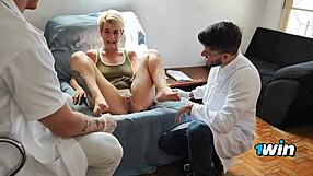 A hot gay blowjob scene in a gynecologist’s room