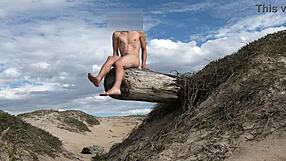 Public beach tease leads to intense outdoor cumming session